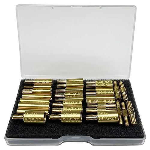 गन क्लीनिंग रॉड फिटिंग एडेप्टर 30 पीसी पैक 5-40 8-32 10-32 5/16-27 एम3 एम4 एम5 थ्रेड पुरुष और महिला रॉड कनेक्टर में