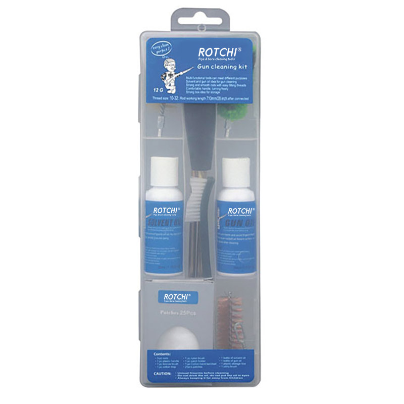 तेल की बोतल के साथ पारदर्शी बॉक्स एयरगन गन क्लीनिंग किट